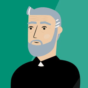 Cartoon image of Father Michael Dolan